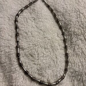 Hematite Gray Mens Beaded Long short Stone Necklace.Jude-Dan